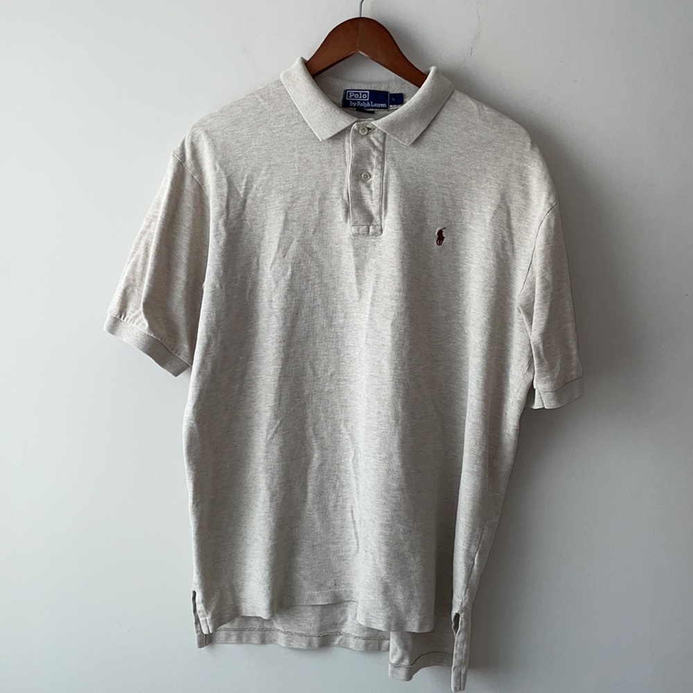 Polo by Ralph Lauren beige golf polo shirt men size large